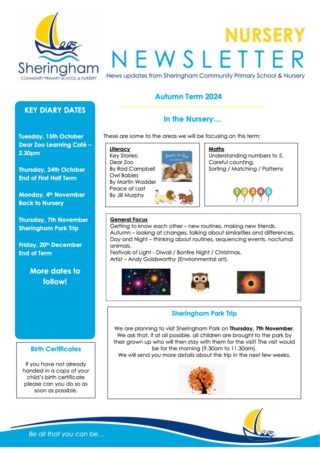 Nursery Newsletter Autumn Term 2024